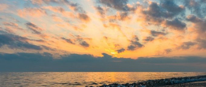 sunset sky over the sea