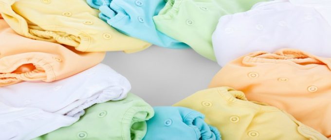 colourful cotton nappies in a circle