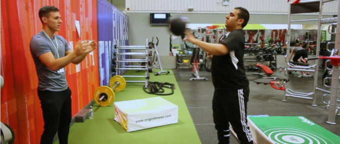 ben andrews training a disabled person in the gym