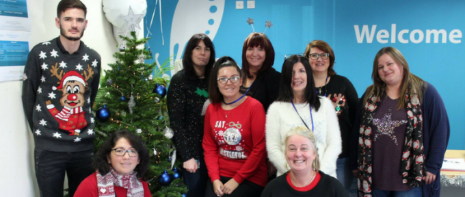 disabled living staff at christmas