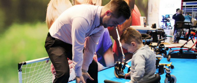 etac r82 child using equipment at kidz exhibition