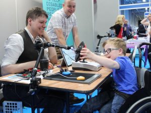 child using equipment