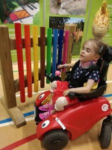 Carmela in buggy at kidz to adultz exhibition