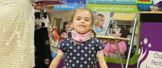 carmela with bubbles at kidz to adultz wales and west in bristol