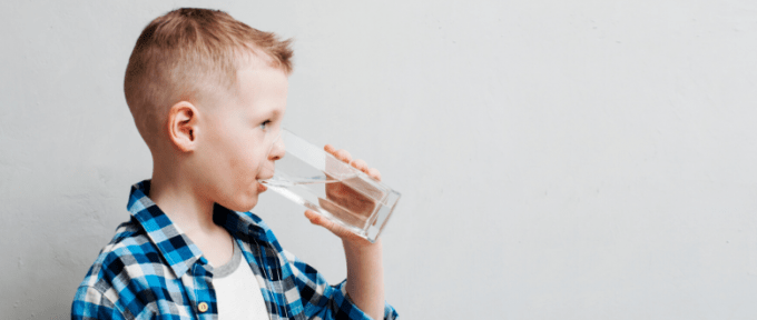 child drinking water
