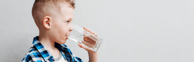 child drinking water