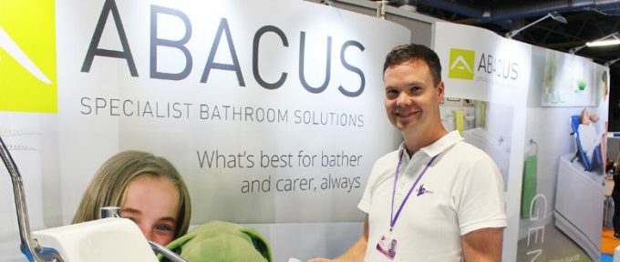 adam from abacus stood on his exhibition stand