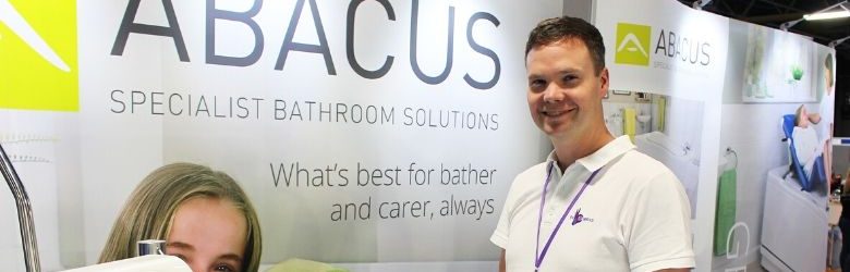 adam from abacus stood on his exhibition stand