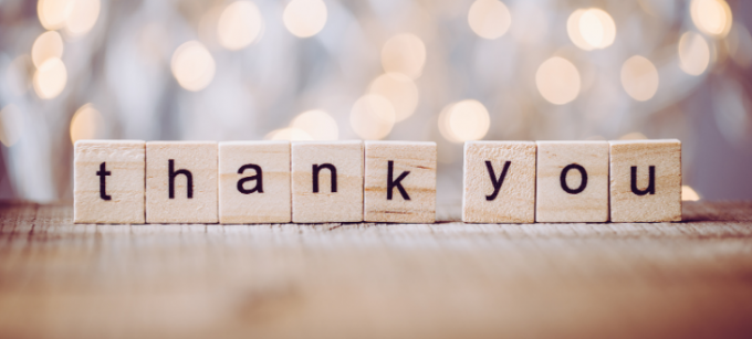 Thank you in scrabble letters