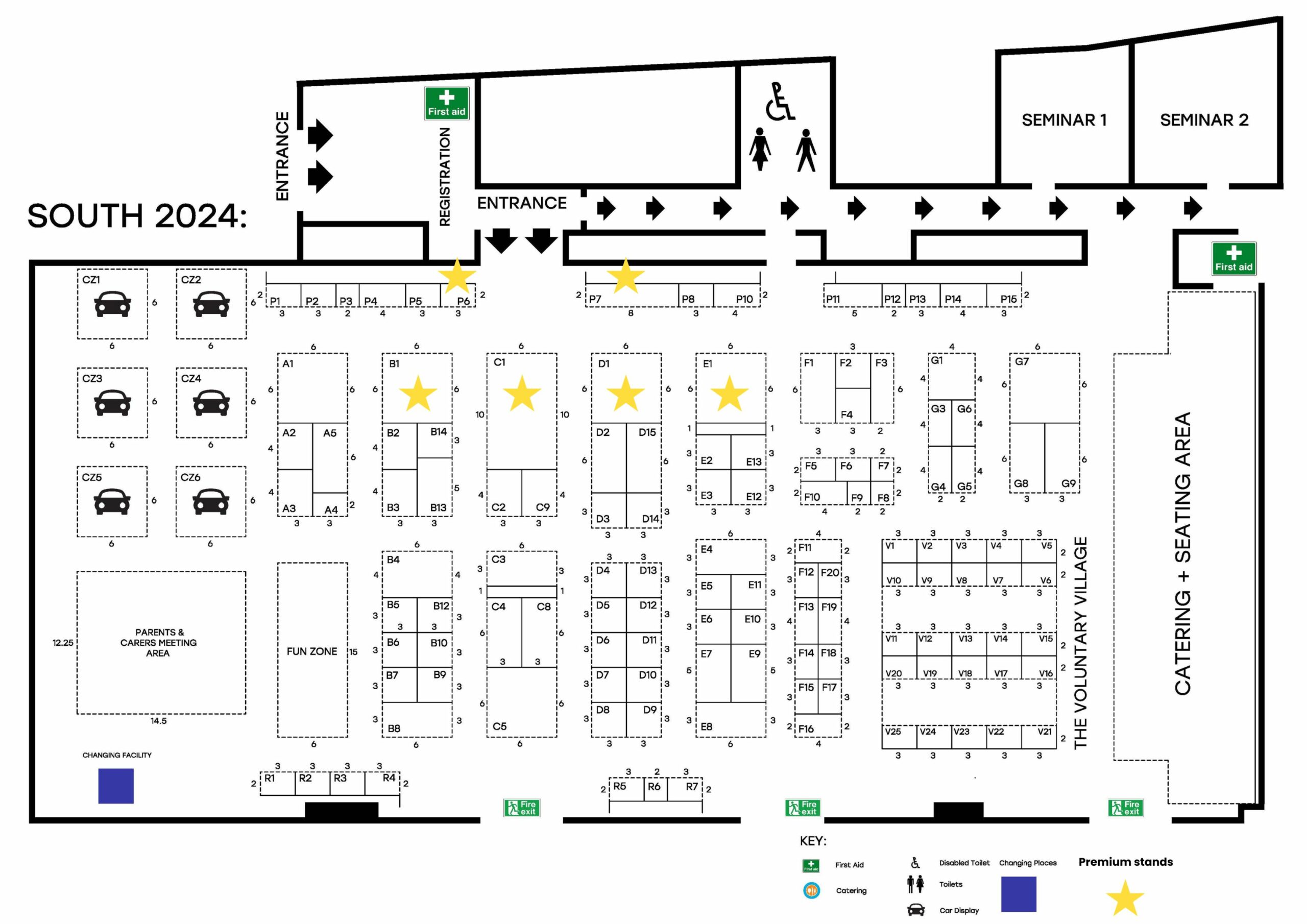 Floorplan of all the exhibition space available at the event